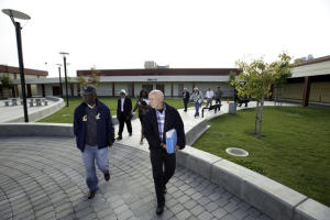 Members of the Citizens Bond Oversight Committee tour newly completed renovations at John F. Kennedy High School, Wednesday, July 30, 2014 in Richmond,